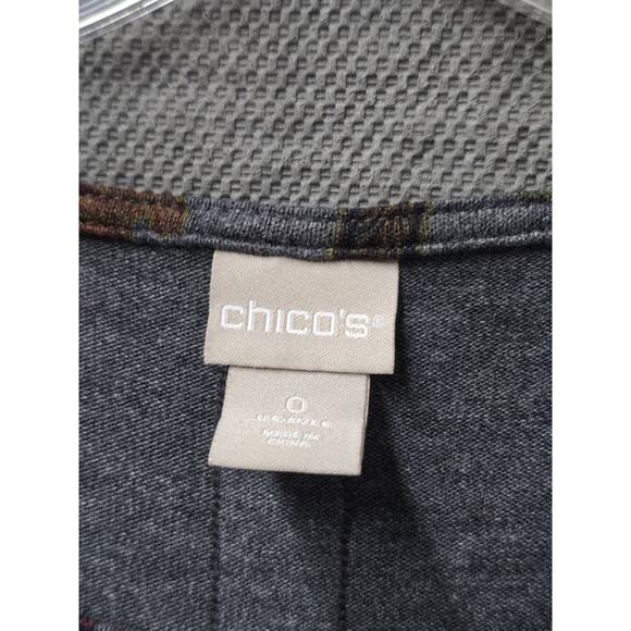 Chico's Women Floral Long Sleeve Soft Button Accent Multicolor Tunic Size Small - Picture 3 of 6